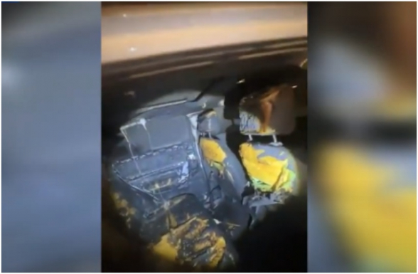 «Сломали стекло, бросили зажигательное средство»: как подожгли машину Геворга Степаняна (видео)